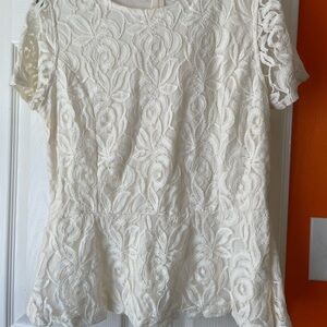 Charter Club Cream Lace Blouse